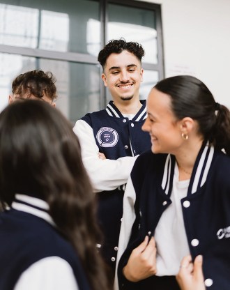 Group of INSEEC business school ambassadors on the Lyon campus